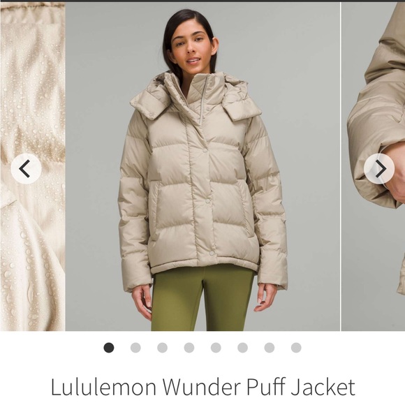 wunder puff jacket heathered raw linen size 4 lululemon nwt - Picture 11 of 16